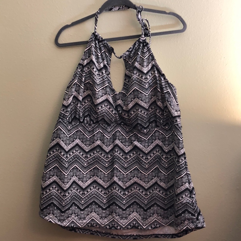 Island Escape tankini with skirt included.